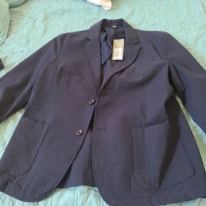 Navy blue sportcoat mens Large